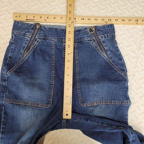 Kate Spade Jeans Womens 29 Wide Leg Cropped High Rise Spade Zipper Pulls Boho - Picture 9 of 11